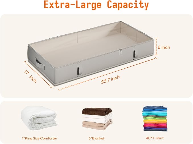 Vailando Under Bed Storage Containers, Underbed Storage Bins, 6 Inches Tall - Image 5