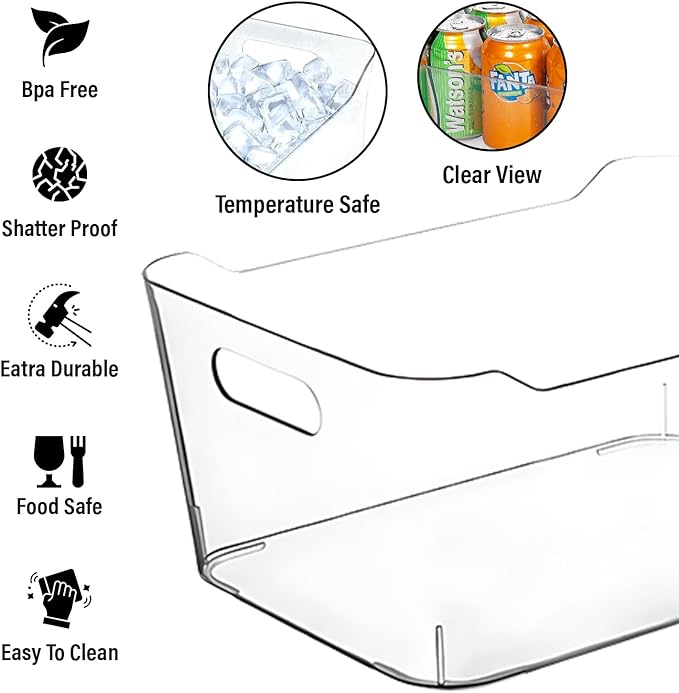 Clear Plastic Storage Bins for Kitchen Organization or Pantry Organizers and - Image 6
