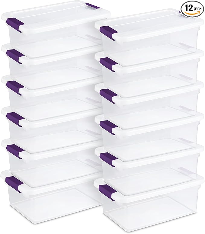 Sterilite 12-Pack 15 Quart ClearView Latch Box, Stackable Organizer Bins by Sterilite