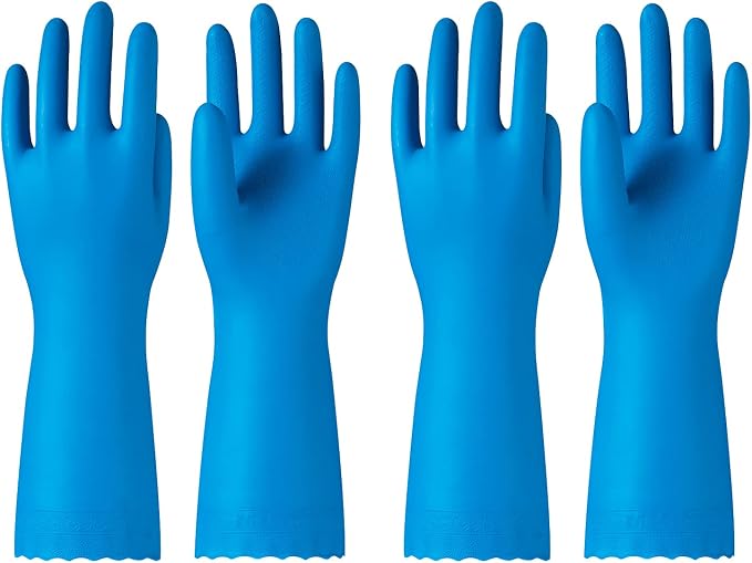 PACIFIC PPE 2 Pairs Reusable Dishwashing Cleaning Gloves, Cotton Liner by PACIFICPPE