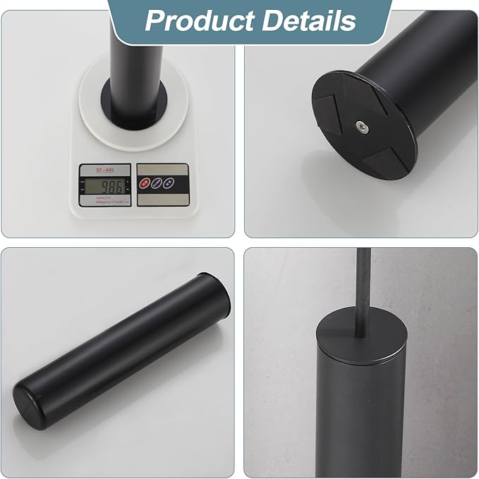 BGL Toilet Brush and Holder Set, Heavy Duty 304 Stainless Steel, Round Base and - Image 5