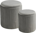Round Set of 2 Ottoman with Storage-Upholstered Velvet Vanity Stool by HomePage