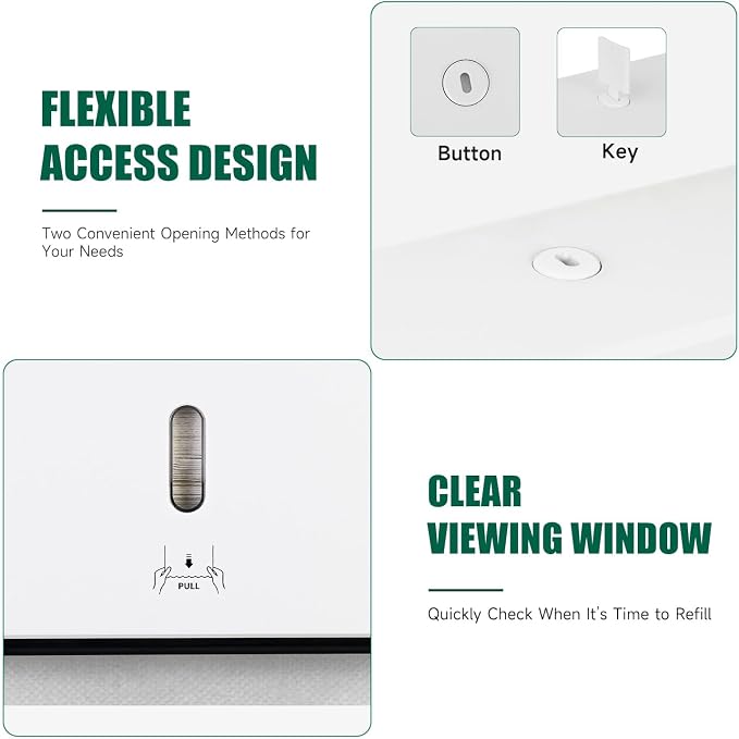 Wall-Mounted Paper Towel Dispenser – Fits Tri-Fold Towels up to 10x3.1 Inches - Image 4
