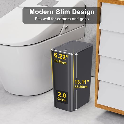 N. NETDOT 3 Pack 10L / 2.6 Gallon Small Trash Can - Image 2
