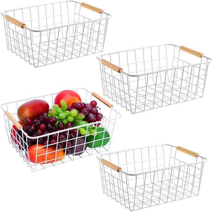 LeleCAT White Wire Baskets for Organizing - Image 4