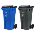 32 Gallon Trash Can with Wheels Outdoor Recycling Bin with Lid and Wheels Heavy by PlasticPrince