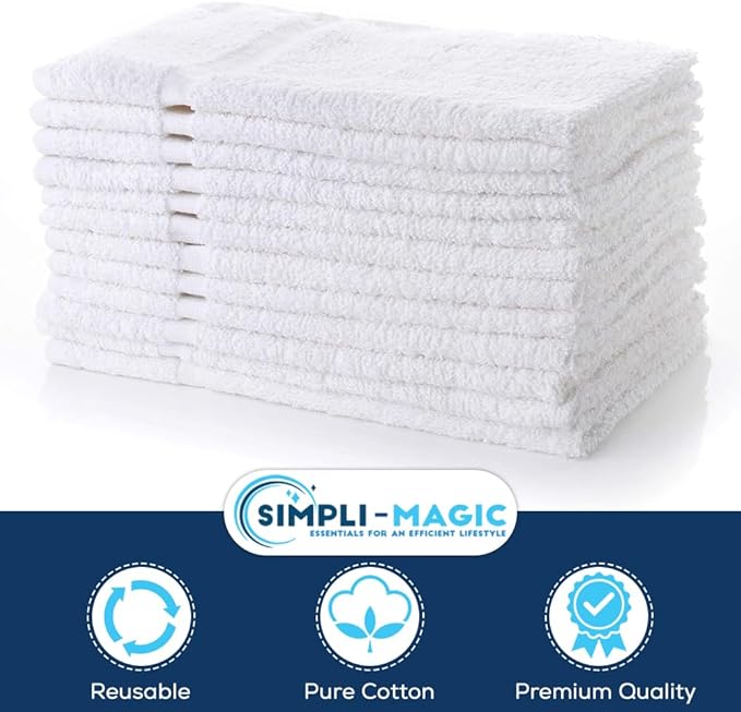 Simpli-Magic 79251 White Hand Towels, 12 Pack - Image 4
