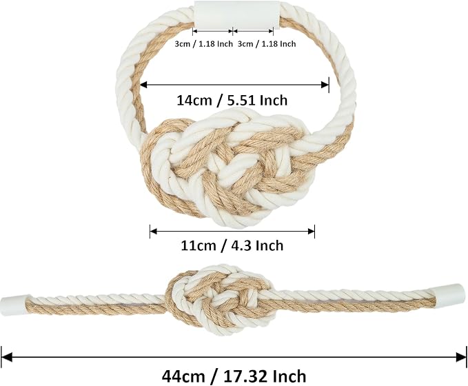 4 Pack Natural Jute Magnetic Curtain Tiebacks, Boho Rustic Style Decorative - Image 2