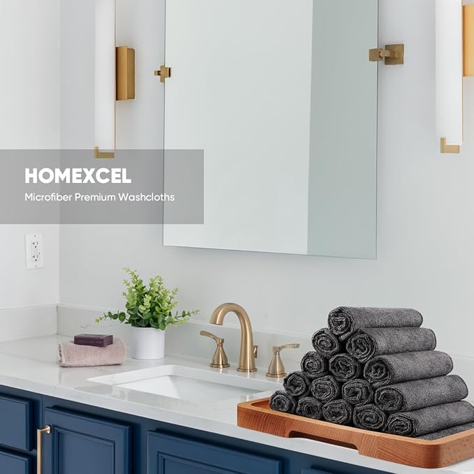 HOMEXCEL Microfiber Washcloths 50 Pack, Highly Absorbent and Soft Face Towel - Image 7