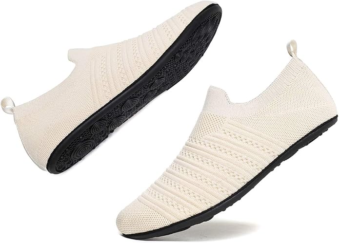 QZKDM Lightweight Slip on Grip Indoor House Slippers Barefoot Non Slip Home - Image 4