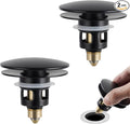 Universal 2PCS Bathroom Sink Stopper 2 in 1 Pop Up Metal Sink Drain Strainer by Greatcomfortathome