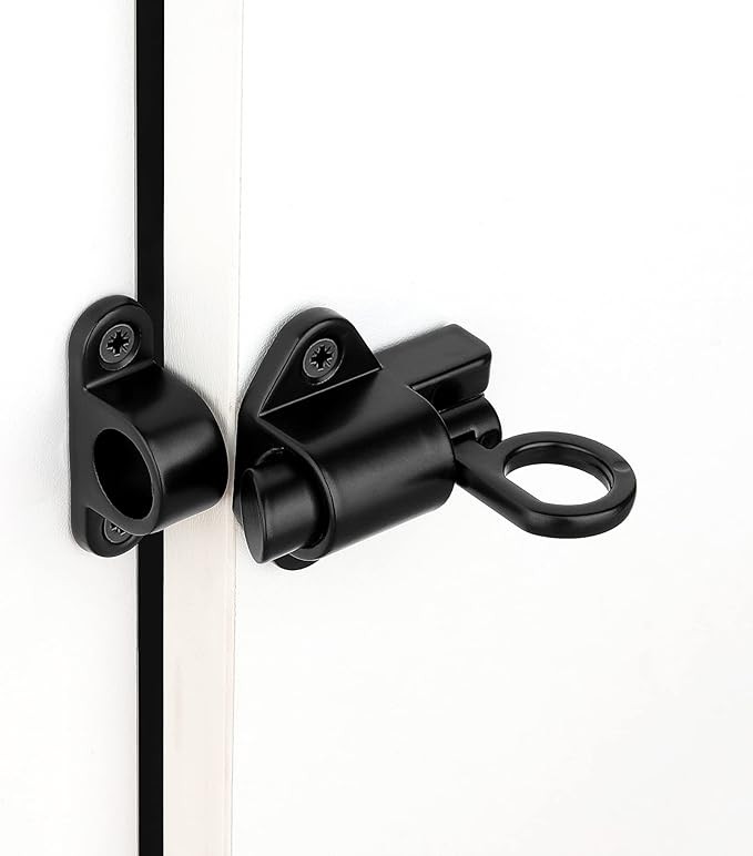 7 Packs Self-Closing Latches，Black Spring Door Lock，Resilient Bolt Latch - Image 3