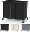 Laundry Hamper with Wheels, 2-Section 230L Large Capacity, Heavy-Duty Rolling by Hodonas