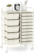 GOFLAME 15-Drawer Rolling Storage Cart, Utility Cart by GOFLAME
