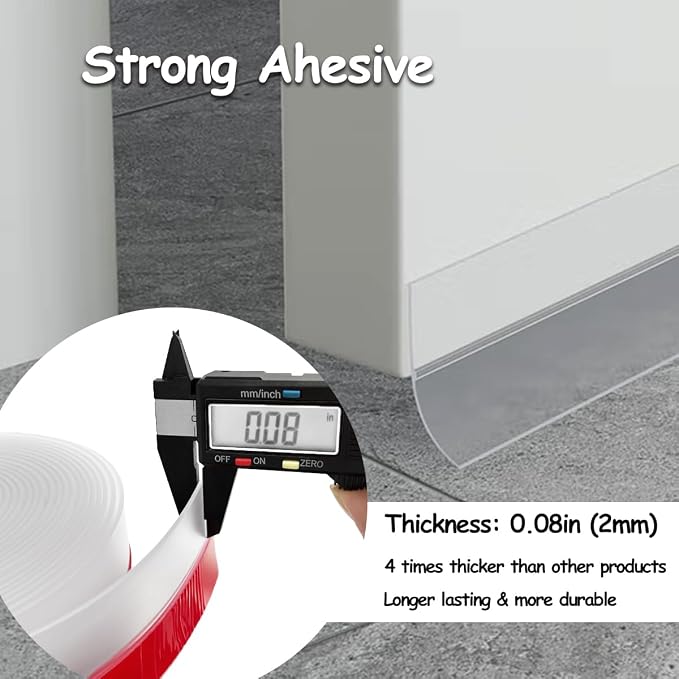 Silicone Weather Stripping, 3 inch x 20 Ft Door Draft Stopper Window Seal Strip - Image 3