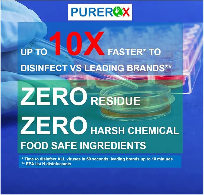 disinfectant Eliminate 99.9999% viruses, MRSA and fungi. PUREROX Hypochlorous - Image 2