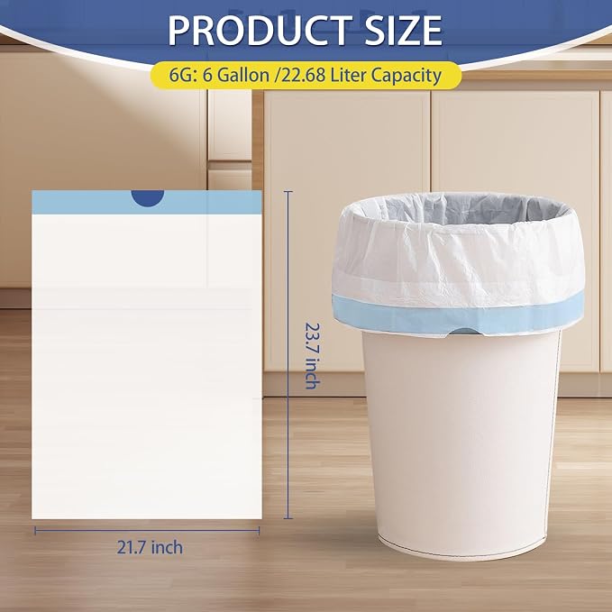 240 Count 6 Gallon Trash Bags Drawstring - Image 3