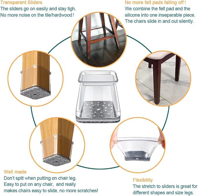 32 Pcs Square Chair Leg Floor Protectors - Image 6