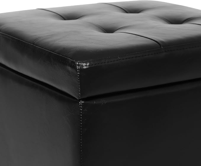Adeco 17.7" Leather Ottoman - Image 6