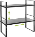 Expandable Cabinet Shelf Organizer Rack, Stackable Kitchen Counter Storage by Acorss-Star