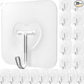DGYB 20 Pcs Clear Adhesive Hooks by DGYB