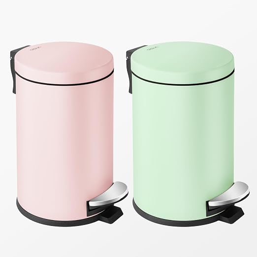 Cesun 1.2 Gallons Small Green Trash Can, Bathroom Garbage Can - Image 7