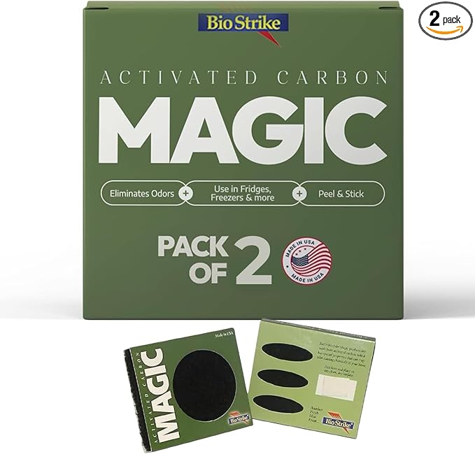 Odor Magic - Activated Charcoal Fridge Deodorizer - Better than Baking Soda - by BioStrike