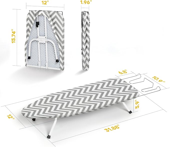 Folding Ironing Board for Small Space, RAINHOL Mini Collapsible Ironing Boards - Image 6