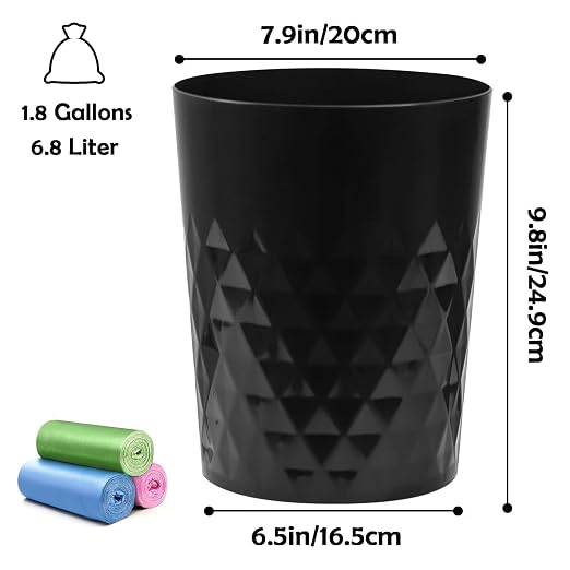 YGJT Small Trash Can, 3 Pack 1.8 Gallons Bathroom Trash Can, Slim Waste Basket - Image 7