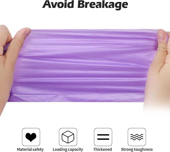 2-4 Gallon Portable Trash Bags, Bedroom Trash Can, Strong Trash Bags（Purple） - Image 6