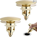 Universal 2PCS Bathroom Sink Stopper 2 in 1 Pop Up Metal Sink Drain Strainer by Greatcomfortathome