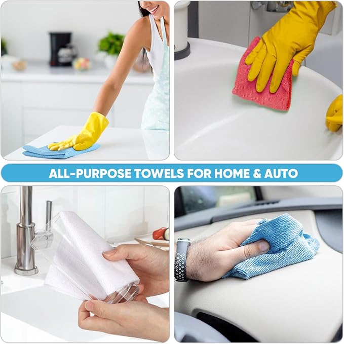 AIDEA Microfiber Cleaning Cloth Roll, Shop Towels 165 Sheets, Tear Away - Image 5