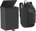 60L 2-in-1 Laundry Hamper with Laundry Backpack, Waterproof Basket with Lid by Foluck