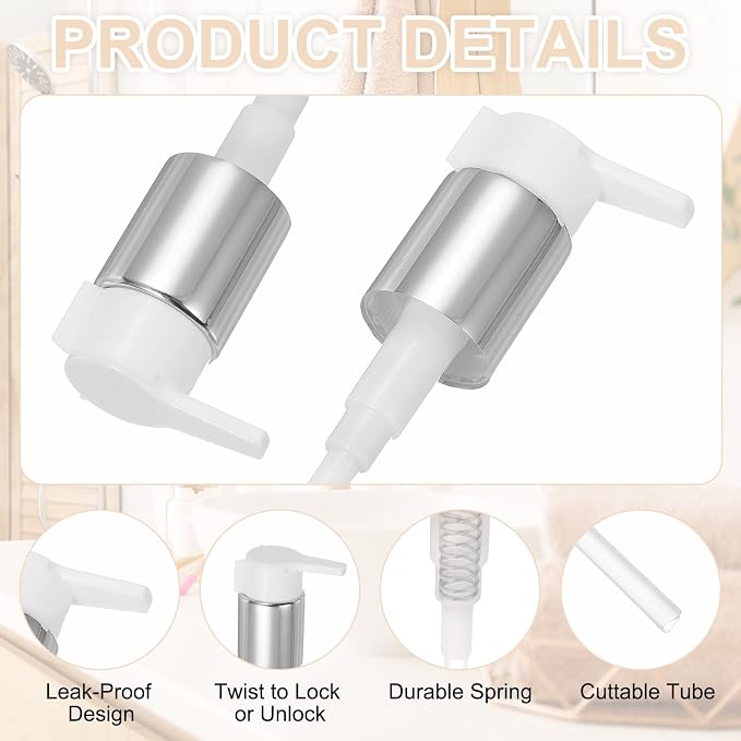 uxcell 4 Pcs Soap Dispenser Pump Heads, Hand Soap Dispensers Top Pumps - Image 3