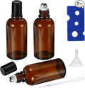 50ML Roller Bottles for Essential Oil, 3 Pack Empty Amber Glass Roller Bottle by HEYLEAYAR