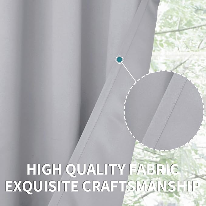 BGment Light Grey Blackout Curtains 40 Inches Length - Image 6