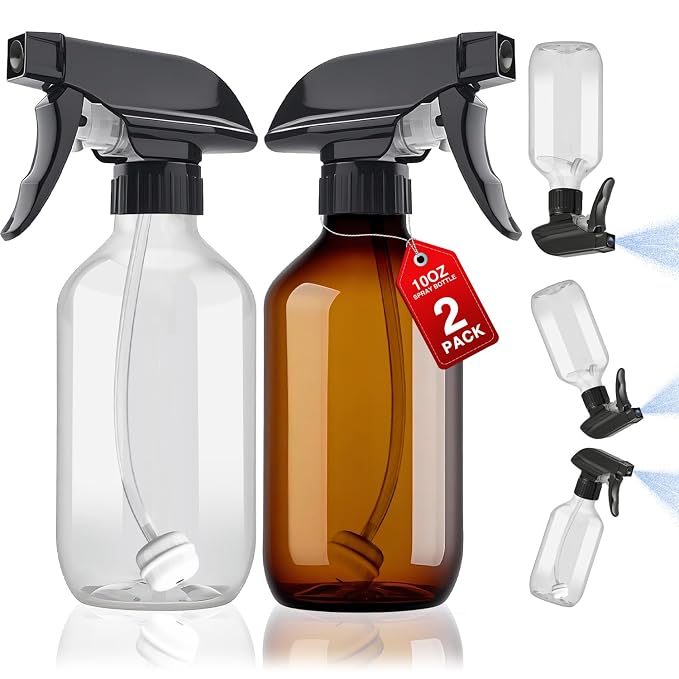 2 Packs Plastic Spray Bottles 360° Water Spray Bottle by AMORIX