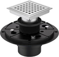 4-3/8 Inch Square Shower Drain Chrome, Bathroom Floor Drain, Stainless Steel by Dilvii