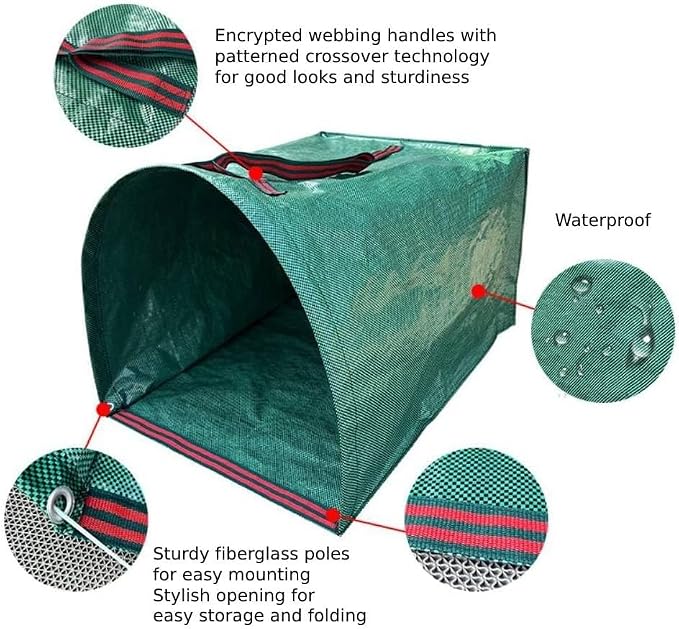 72 Gallon Yard Lawn Garden Bags, Large Standable Leaf Bags, Outdoor Garbage Can - Image 2