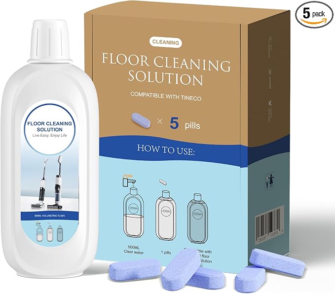 5 Bottles Compatible with Tineco Cleaning Solution 500ml Per Bottle Lavender by NUKISA