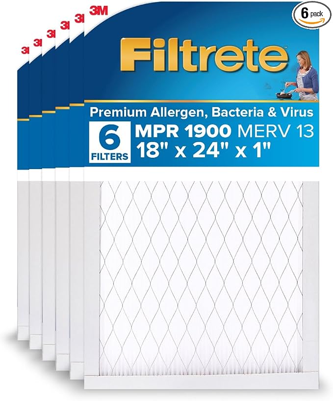 Filtrete 18x24x1 AC Furnace Air Filter, MERV 13, MPR 1900, Premium Allergen by Filtrete