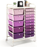 GOFLAME 15-Drawer Rolling Storage Cart, Utility Cart by GOFLAME