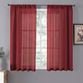 Tollpiz Sheer Curtains Linen Textured Bedroom Curtain Sheers Light Filtering by Tollpiz