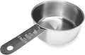 1/2 Cup Stainless Steel Measuring Cup | Sturdy Metal 125 ml | 125 cc | 4 oz | by Knupp+Co.