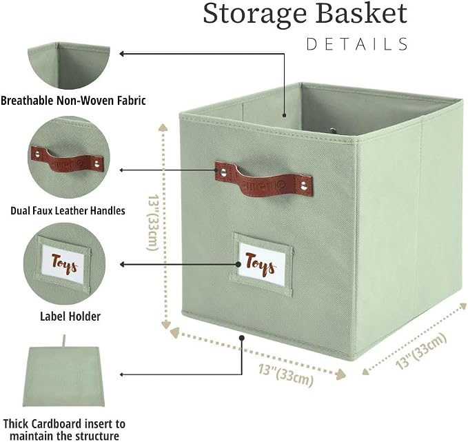 DECOMOMO Storage Cubes, Fabric Organizer Bins - Image 3