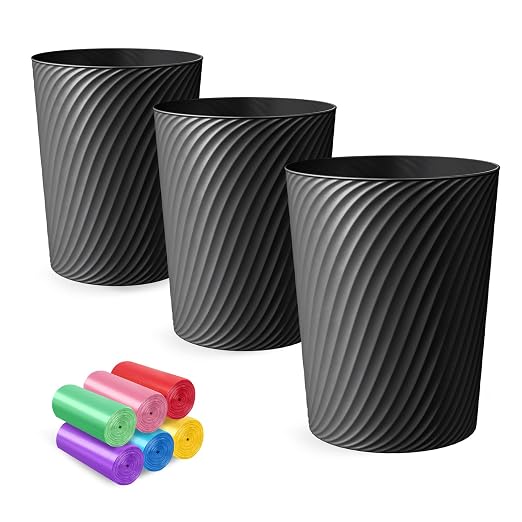 Small Trash Can 3 Pack 1.8 Gallons, Bathroom Trash Can & Garbage Can by Unknown