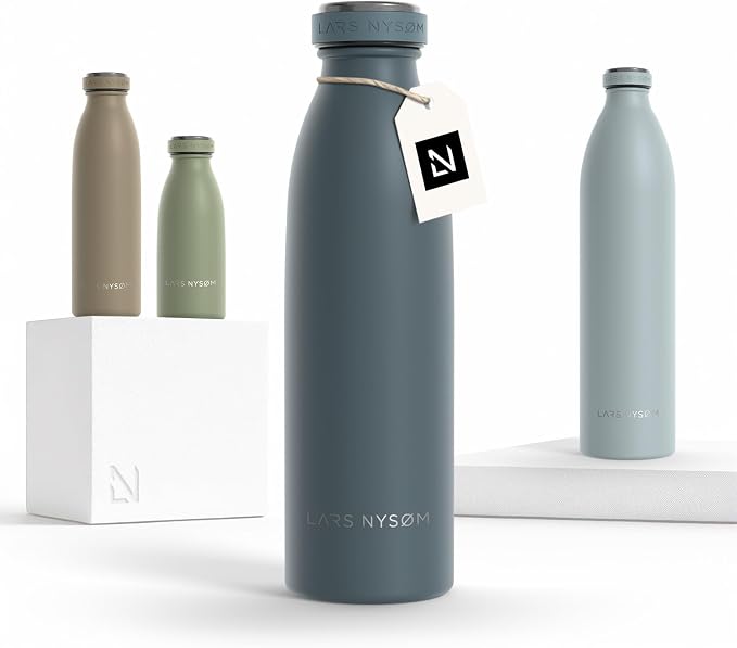 LARS NYSØM Stainless Steel Insulated Water Bottle 12oz 17oz 25oz 34oz 51oz | by LN
