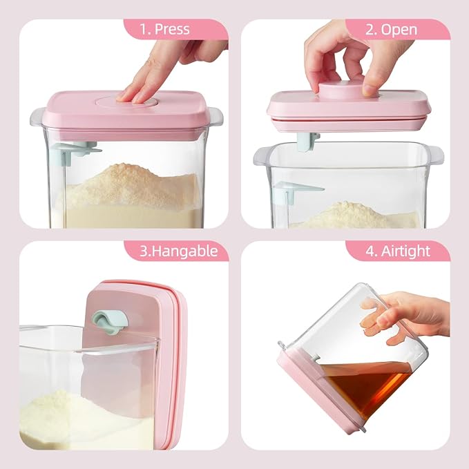 Ankou Formula Container - 1700ml Airtight Formula Dispenser One Button Handy - Image 2
