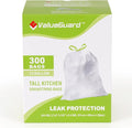 Large Trash Bag 13 Gallon Tall Drawstring 100% Post-Consumer Recycled Garbage by ValueGuard