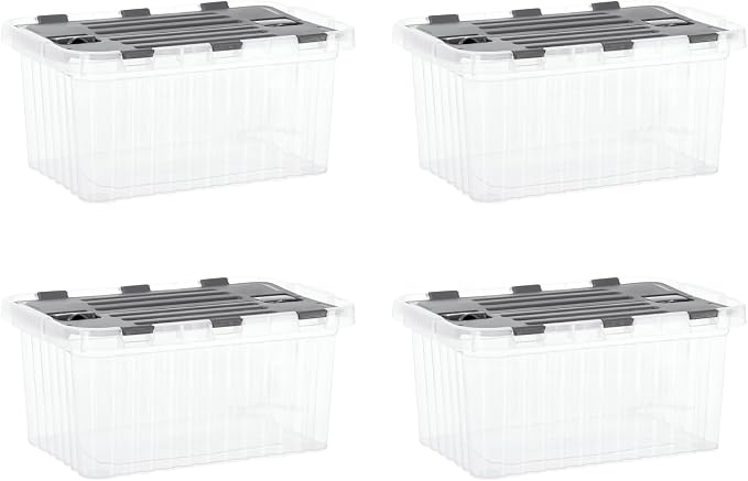 Superio Storage Bins with Lids, Stackable Totes, BPA Free, Odor Free, Organizer by Superio